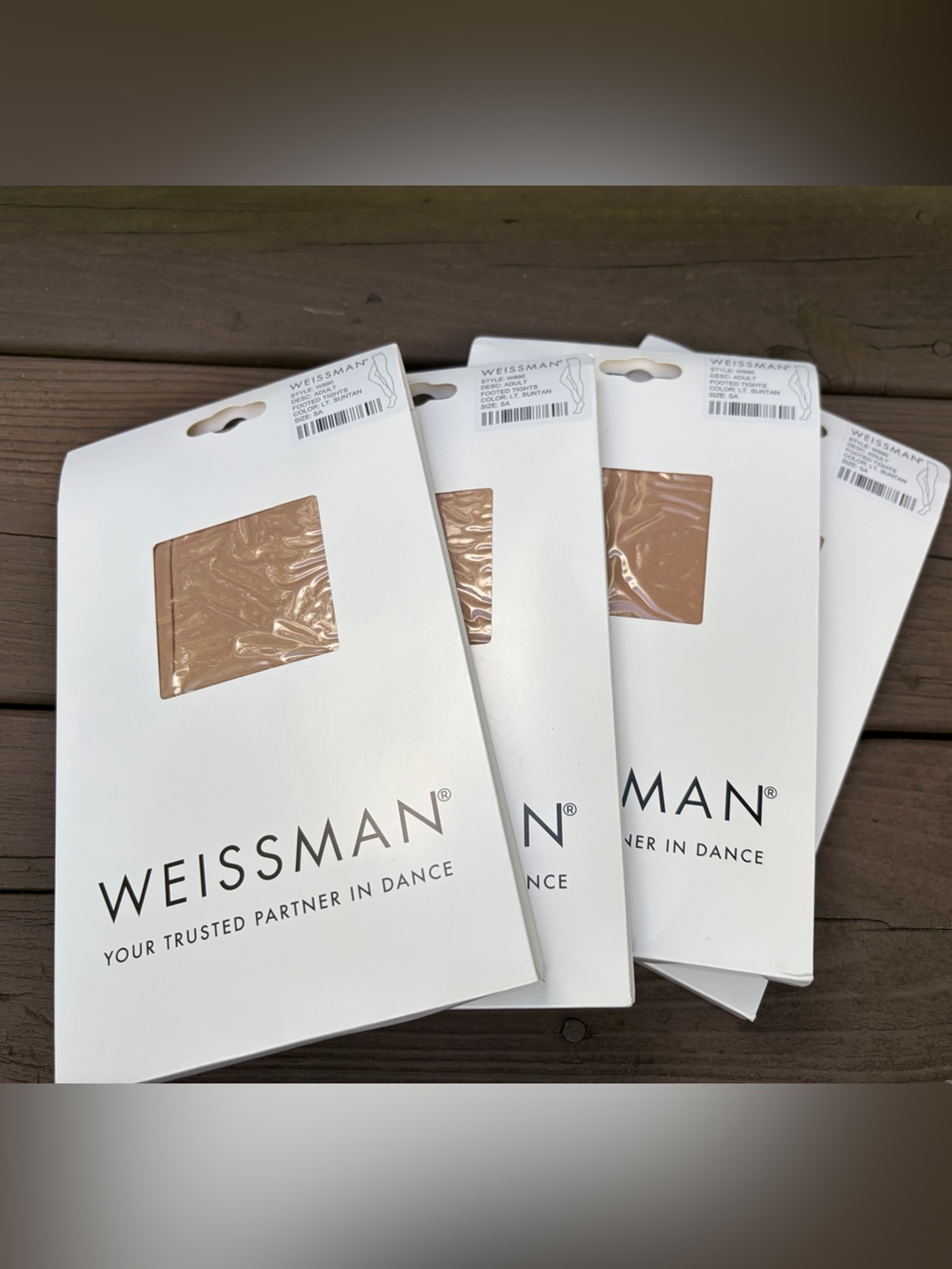 Weissman Nude Dance Tights - Suntan Bundle of 4